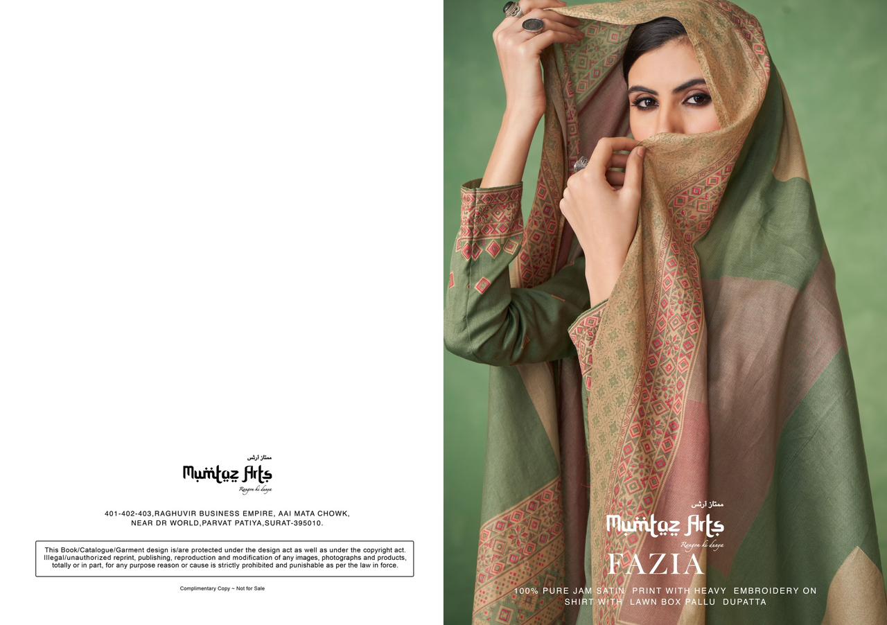 Mumtaz Arts Jam Satin Wholesale Printed Dress Material Catalog